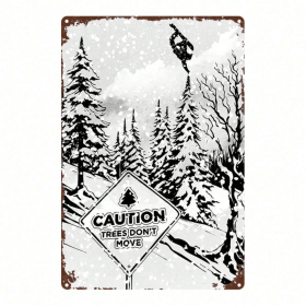 CIFbuy 1pc 2D Flat Metal Sign Freeride Snowboard Plaque, Sturdy Metal Wall Art For Bars Bedrooms Restaurants Kitchens Home Decor, 8x12 TikTok, Ti