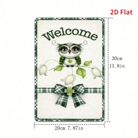 CIFbuy Vintage Green Owl Metal Sign, Cute Floral Wall Art, Waterproof Rustproof 2D Flat Decor For Home Cafe Restaurant Office TikTok, TikTok