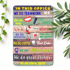 CIFbuy Dental Squad Vintage Metal Tin Sign 8x12 Inch, Inspirational Teamwork Quotes Wall Art, Rustic Unframed Decor For Dentist Clinic TikTok, Ti