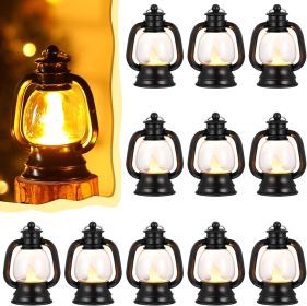 12 Pcs Mini Lantern Decor 4 Inch Western Lantern Table Centerpiece Small Vintage Camping Hanging Lamp