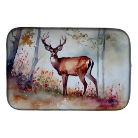 Deer Dish Drying Mat Absorbent Dish Drying Mat Pad for Kitchen Counter Dish Drainer Mat for Countertop, 14 x 21", Multicolor (Option: Default)