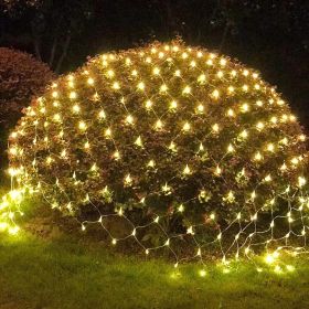 LED Christmas Net Lights Battery Operated 2x3M 192LED Waterproof Mesh Light 8 Modes Christmas Lights for Indoor Outdoor Xmas Party Yard Garden De (quantity: 4pcs)