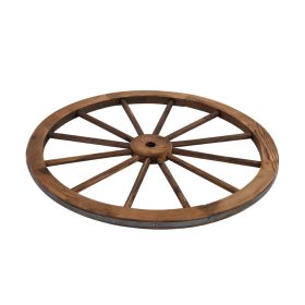 2pcs 30-Inch Old Western Style Garden Art Wall Decor Wooden Wagon Wheel Brown (default: default title)